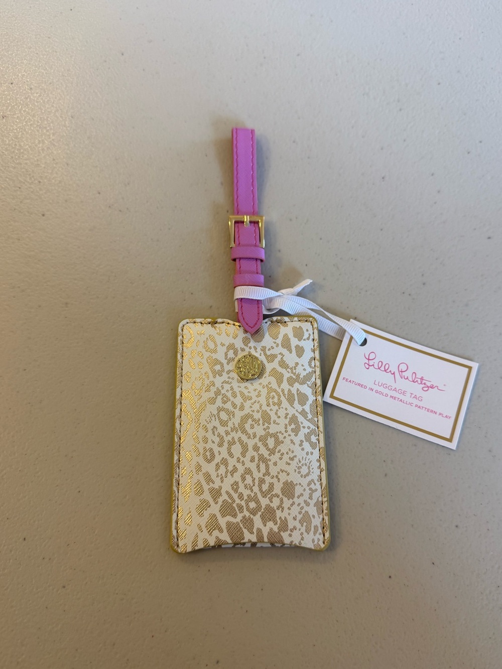 Lilly Pulitzer Luggage Tag in ‘Gold Metallic Pattern Play’ - *NWT*